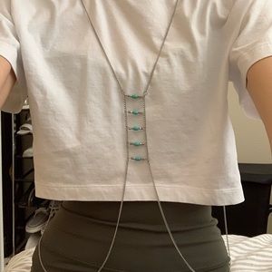 Silver beaded body chain